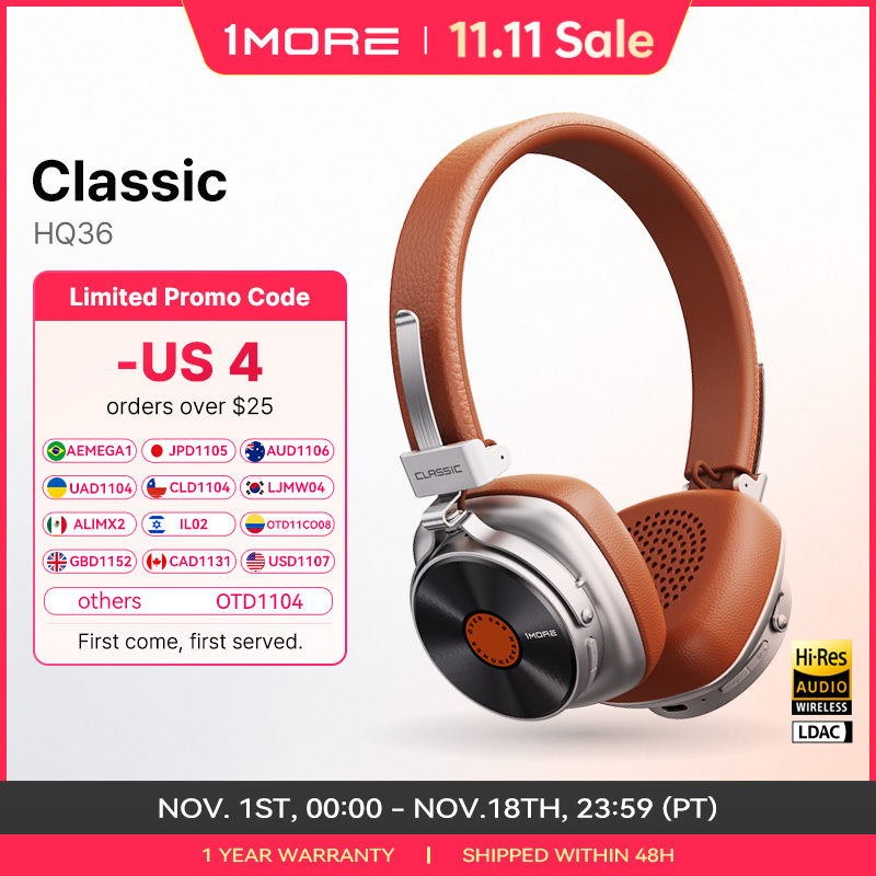 Dj Headphones Professional - 1MORE HQ36 Klassieke Oortelefoon Bluetooth V6.0