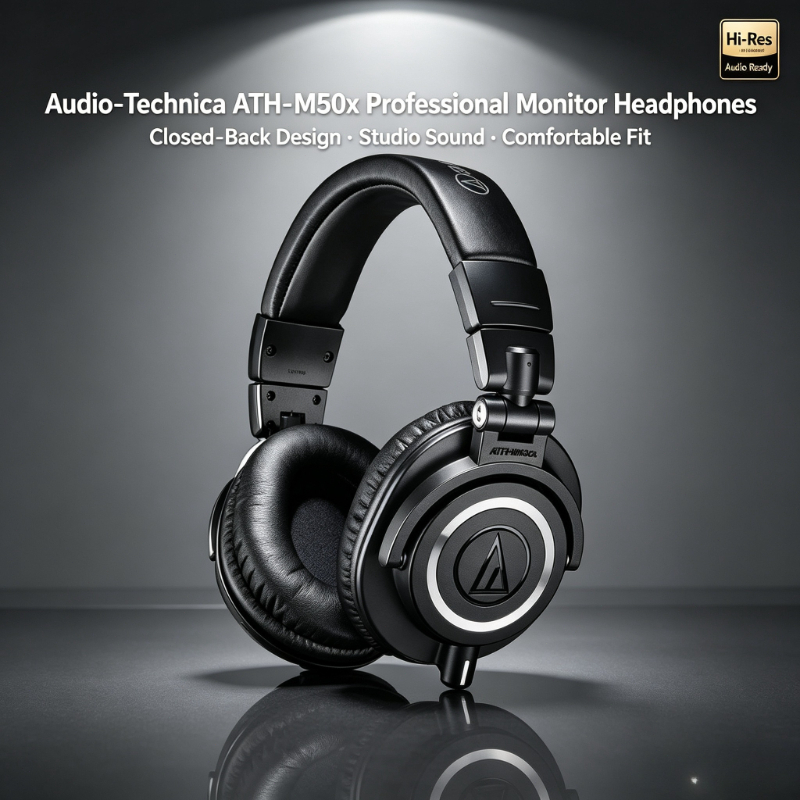 Dj Headphones Professional - Audio-Technica ATH-M50X Over-Ear Gesloten Professionele Studio