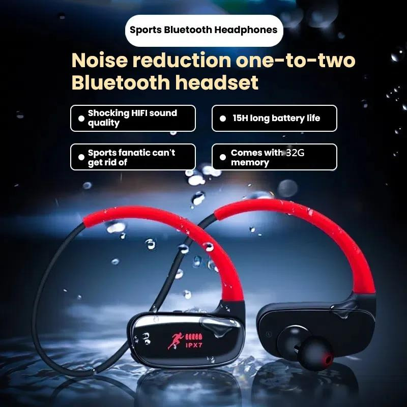 Dj Headphones Professional - Professionele zwem-Bluetooth-oortelefoon IPX7 waterdicht met 32